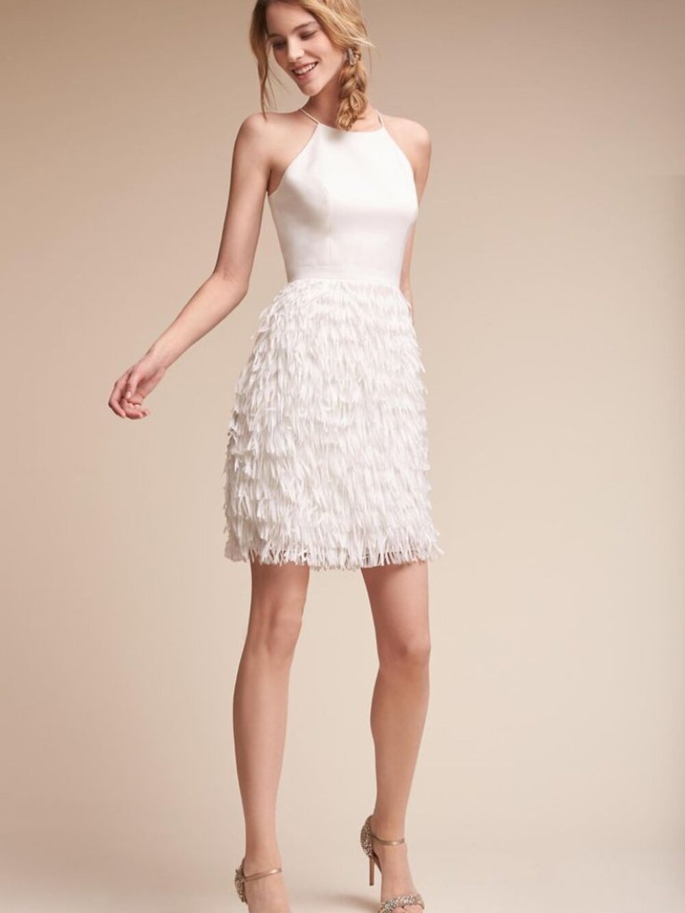 BHLDN x Aidan Mattox Promenade Fringe Dress - Size 2